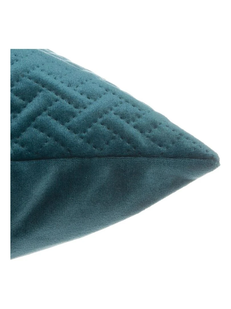 Coussin déhoussable en velours reliefé Bleu canard