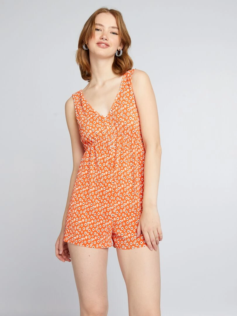 Combinaison short avec imprimé Orange