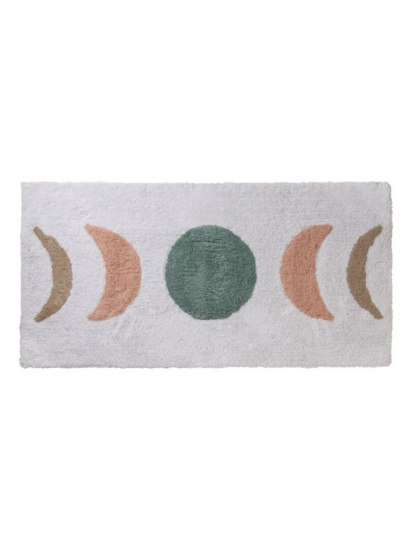 Guy Levasseur Tapis de bain en coton fantaisie blanc et rose Blanc