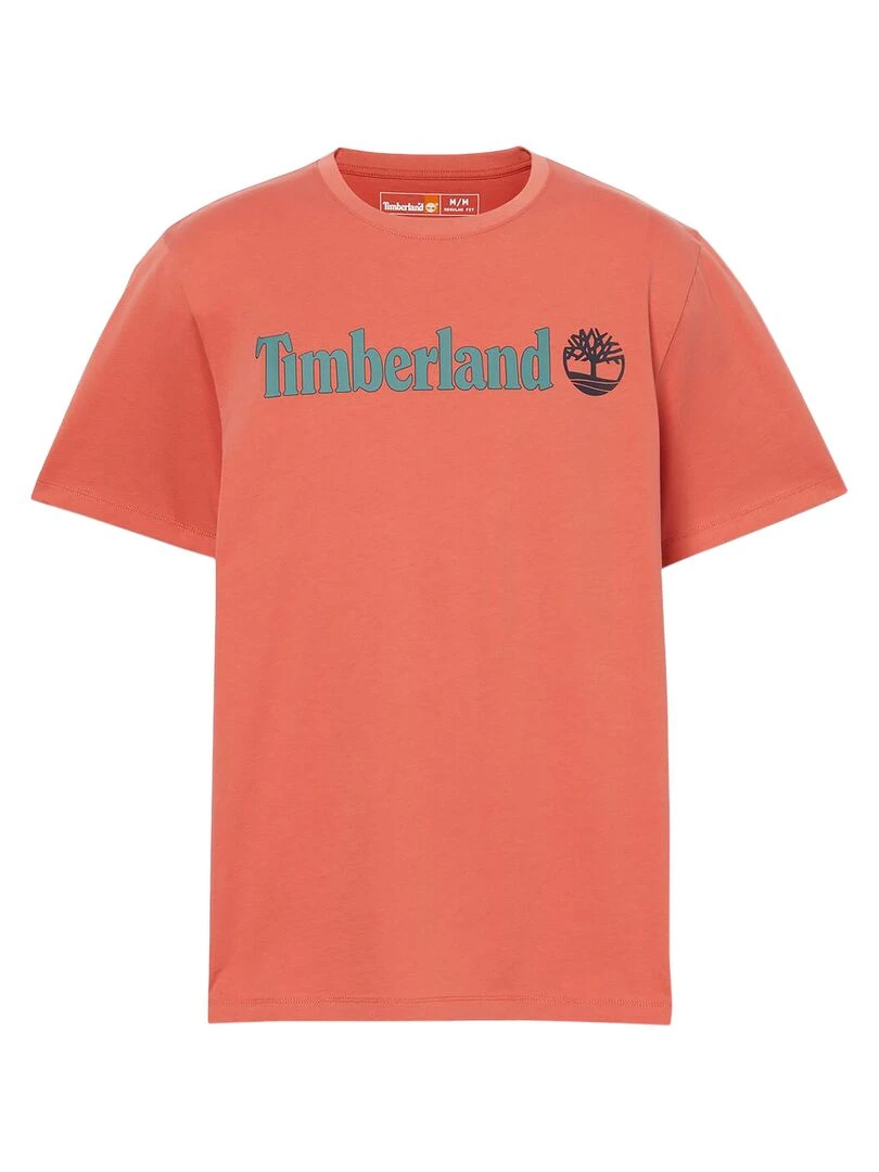 Tee Shirt Timberland Linear Logo Short Sleev Orange