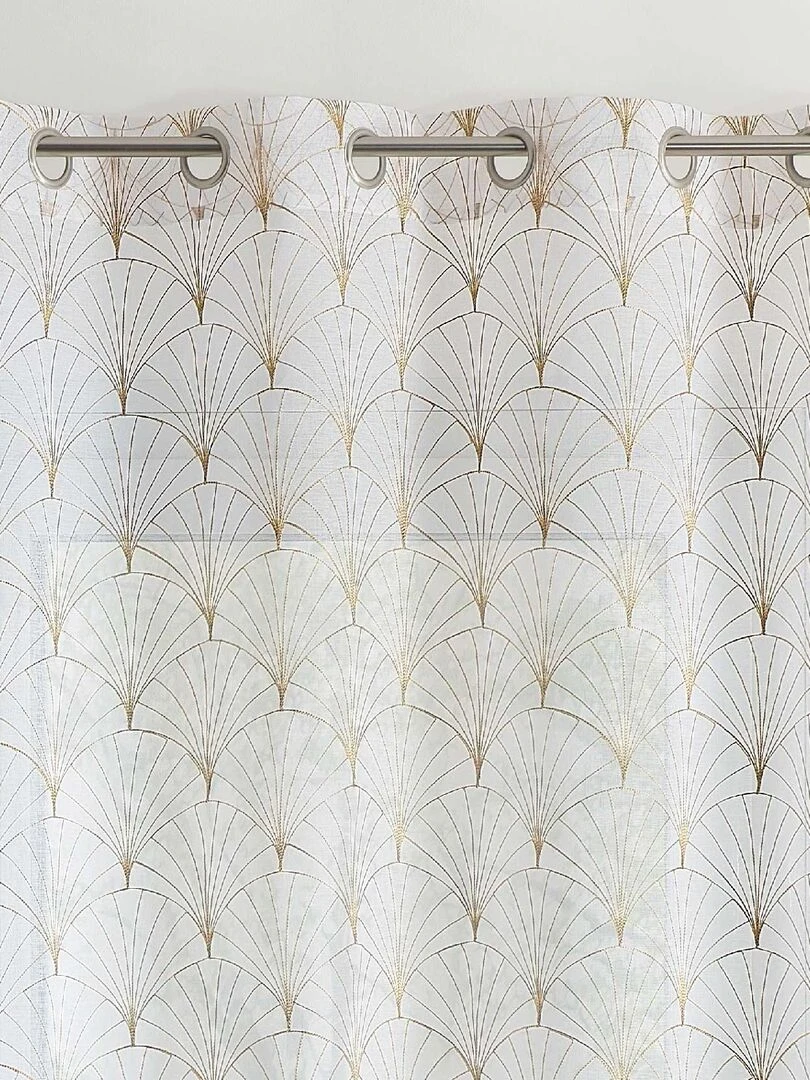 Voilage brodé au style art déco Beige