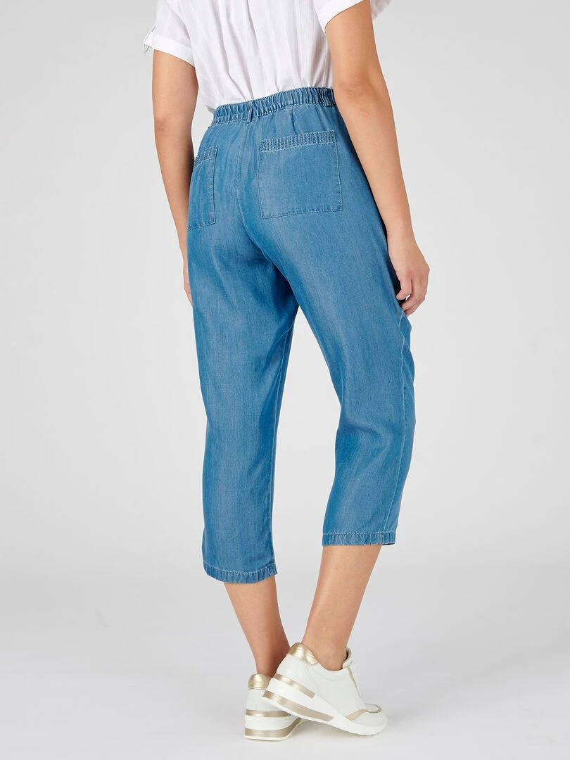 Pantacourt fibres lyocell Tencel(TM)    Damart   Bleu