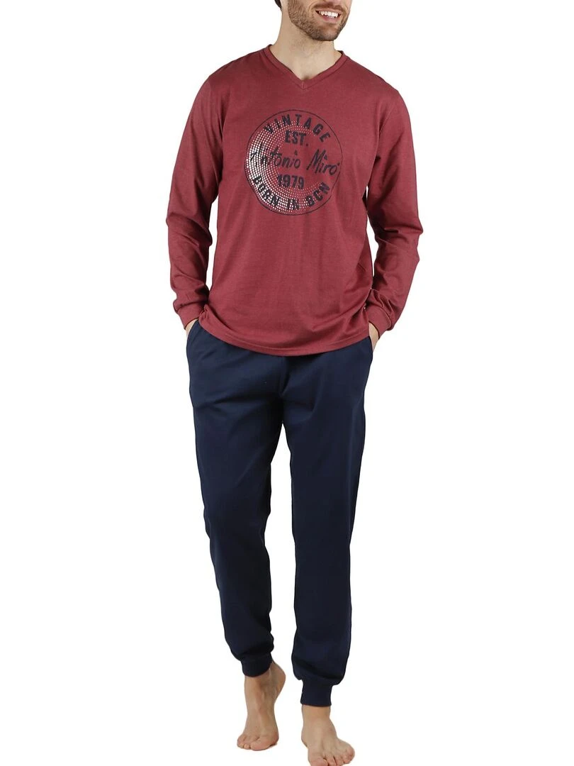 Pyjama pantalon et haut Stamp Antonio Miro Bordeaux