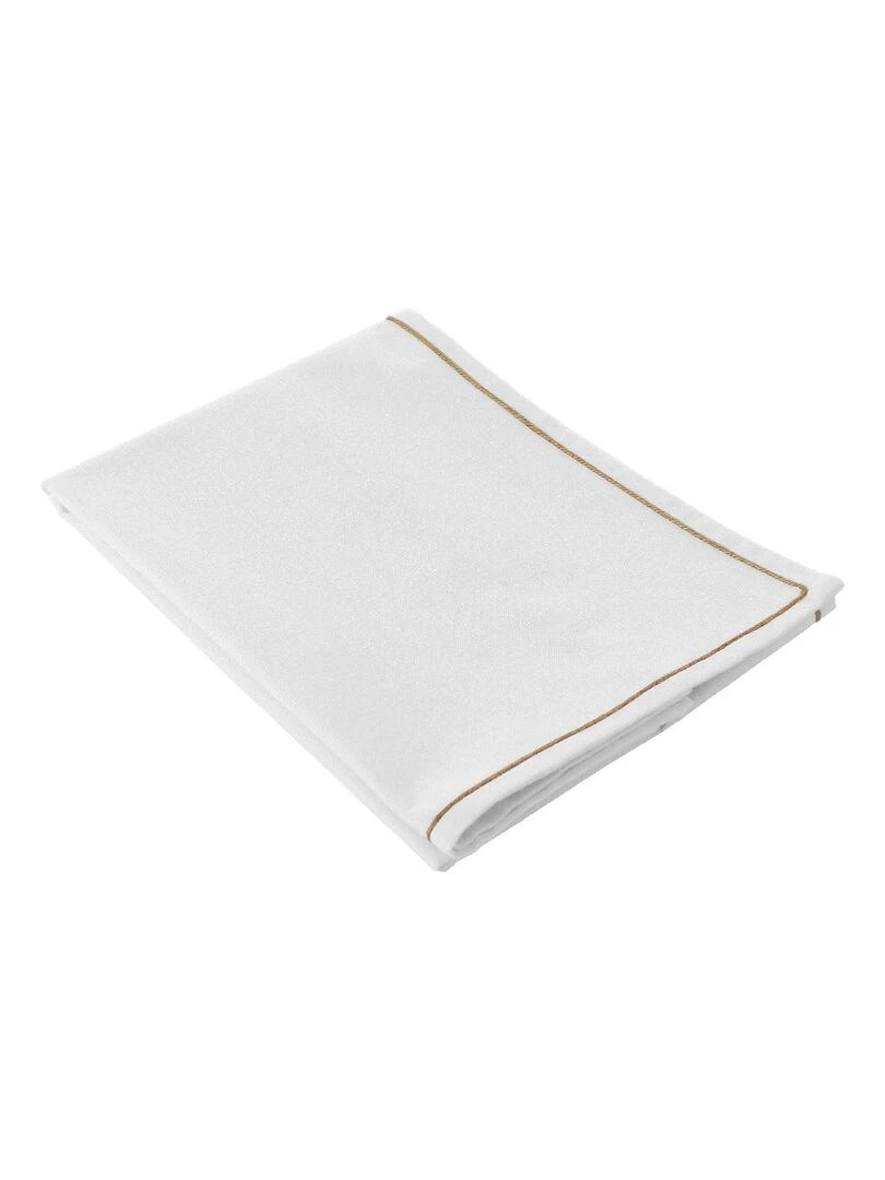 Chemin de table avec feston en jute Blanc