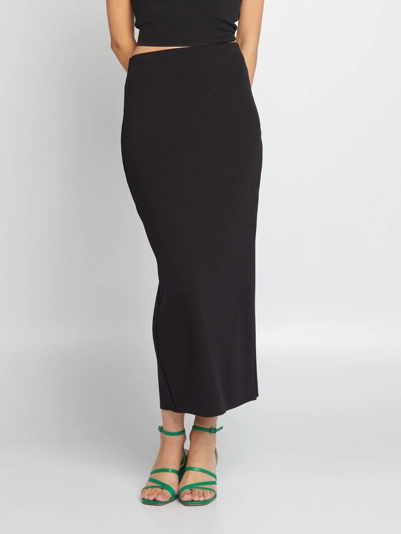 Jupe tube en maille   noir