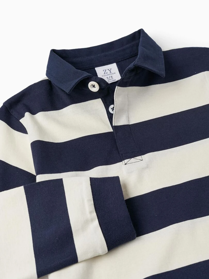 T shirt à manches longues à rayures pour garçon manches longues   Beige