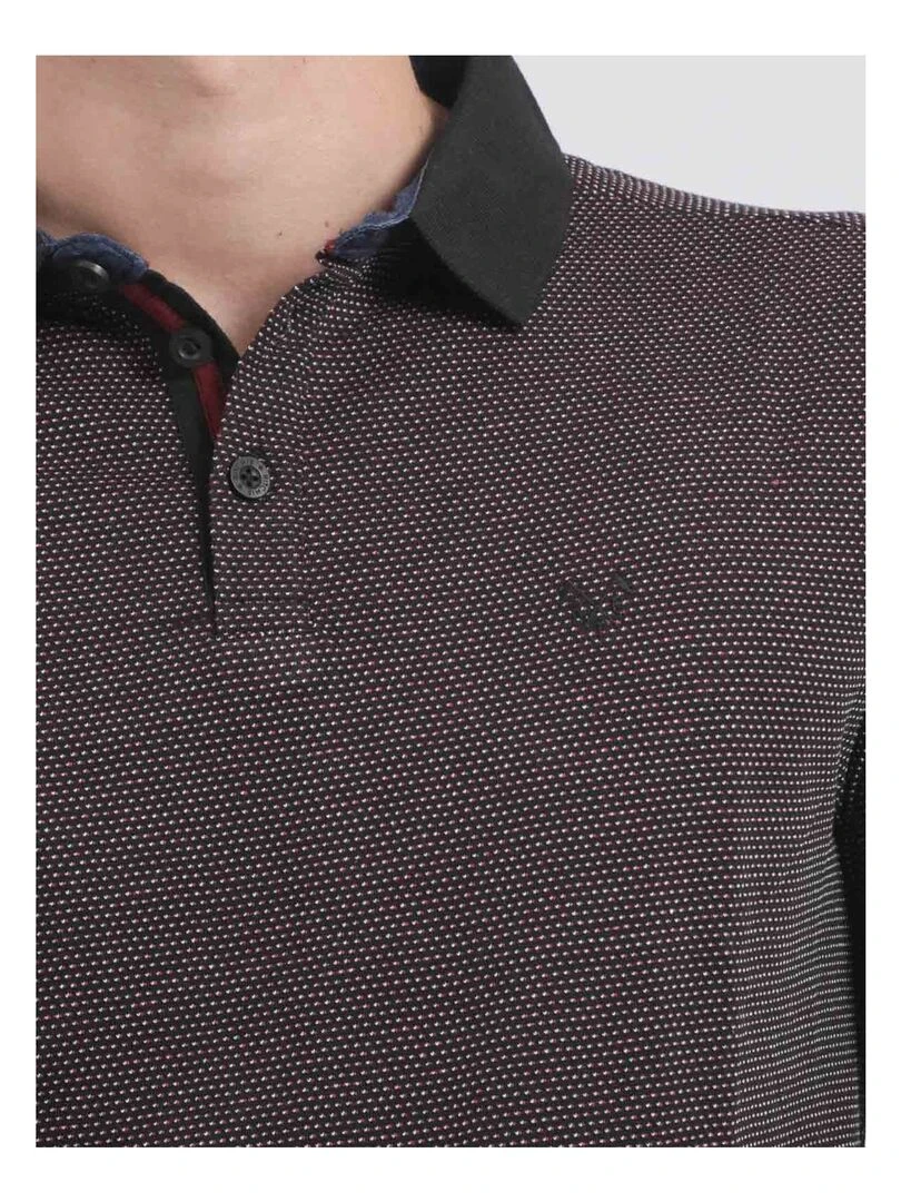 Polo manches longues pur coton PRALONG   Noir
