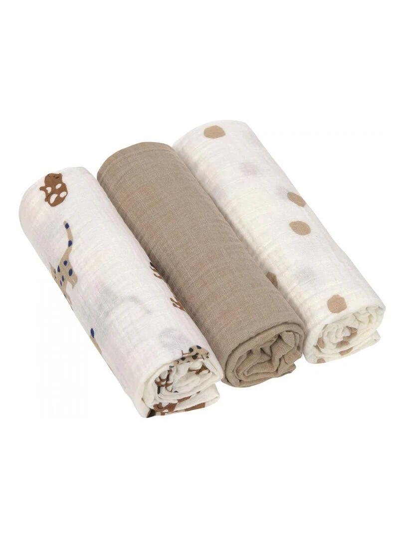 Lange mousseline L Little Mateys bleu roi 3 pcs ass. 85 x 85 cm Bleu