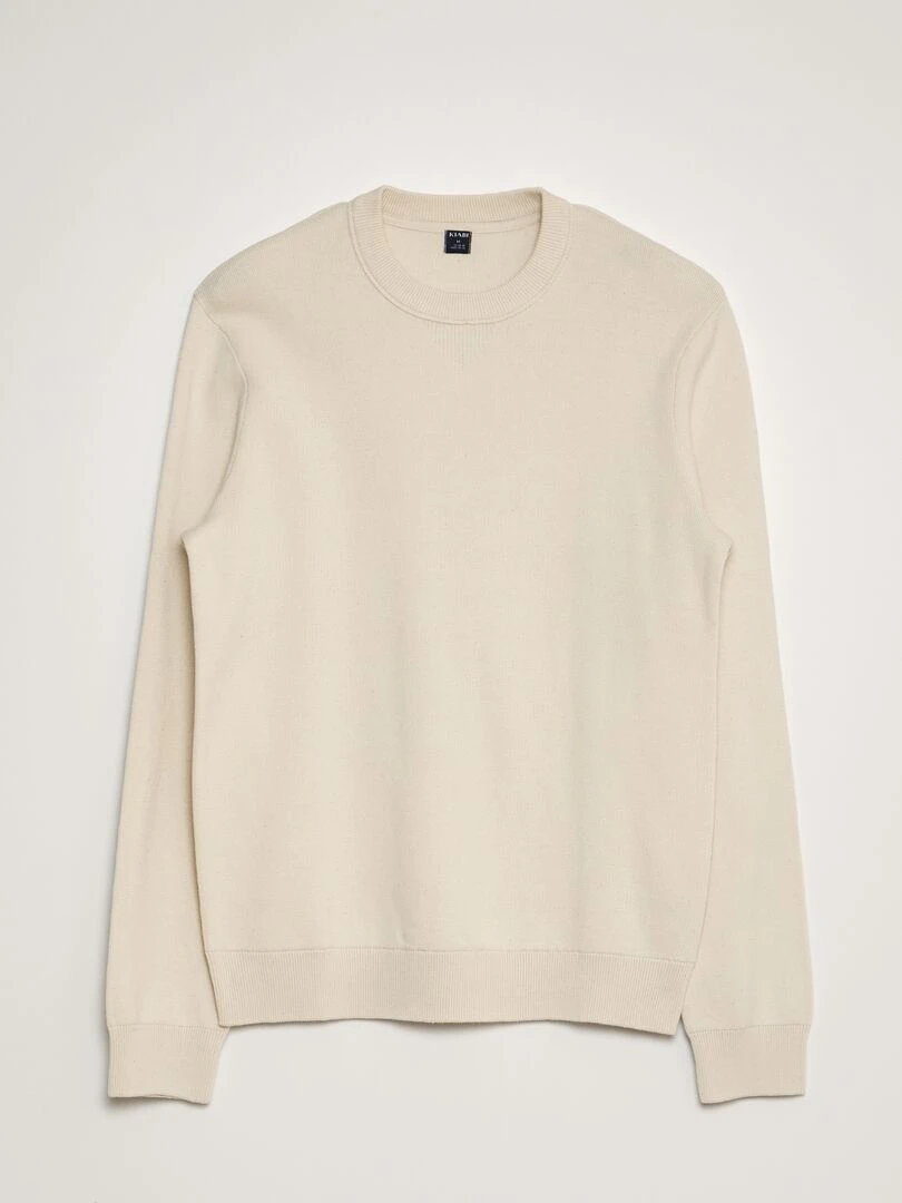 Pull en maille à col rond Blanc
