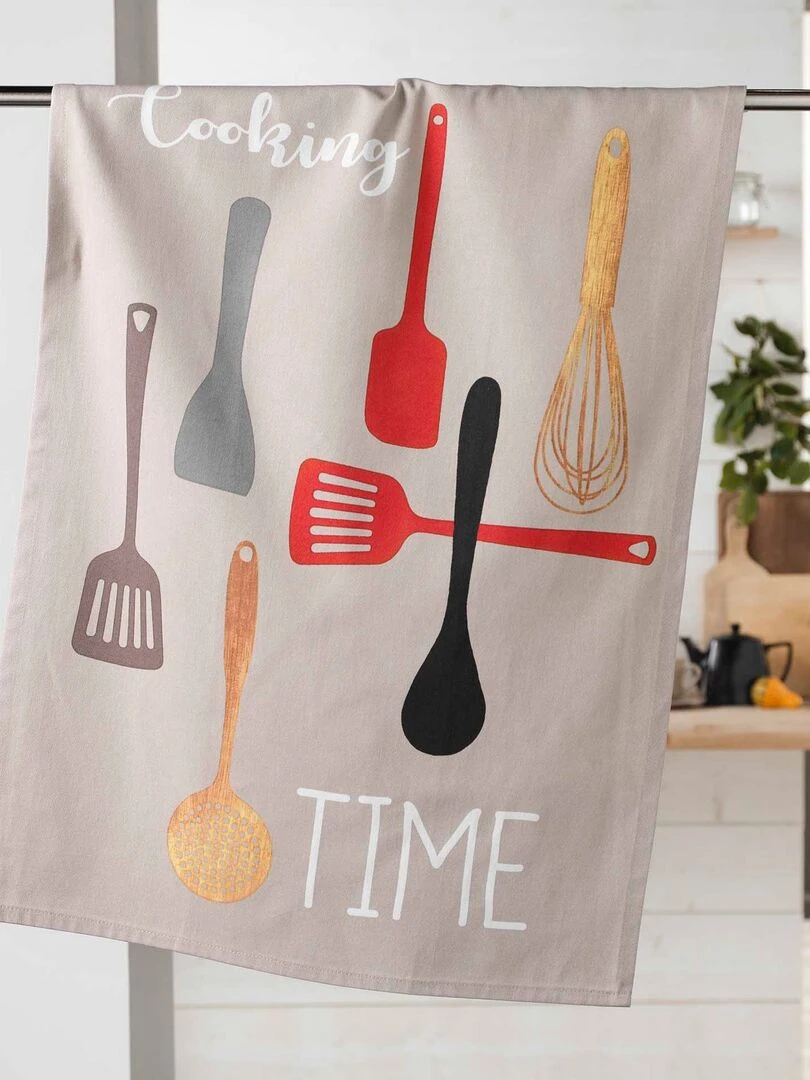 Torchon coton Cooking Beige