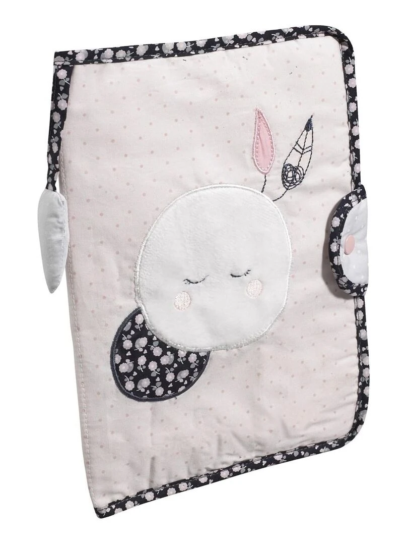 Protège carnet de santé en coton Rose SAUTHON Rose