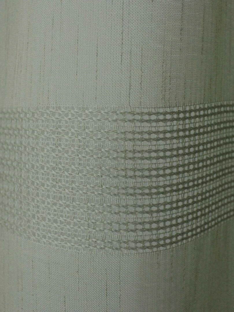 Voilage bohème à bandes ajourées   Vert olive