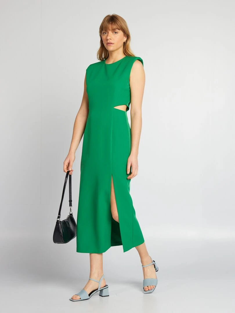 Robe longue à ouvertures vert