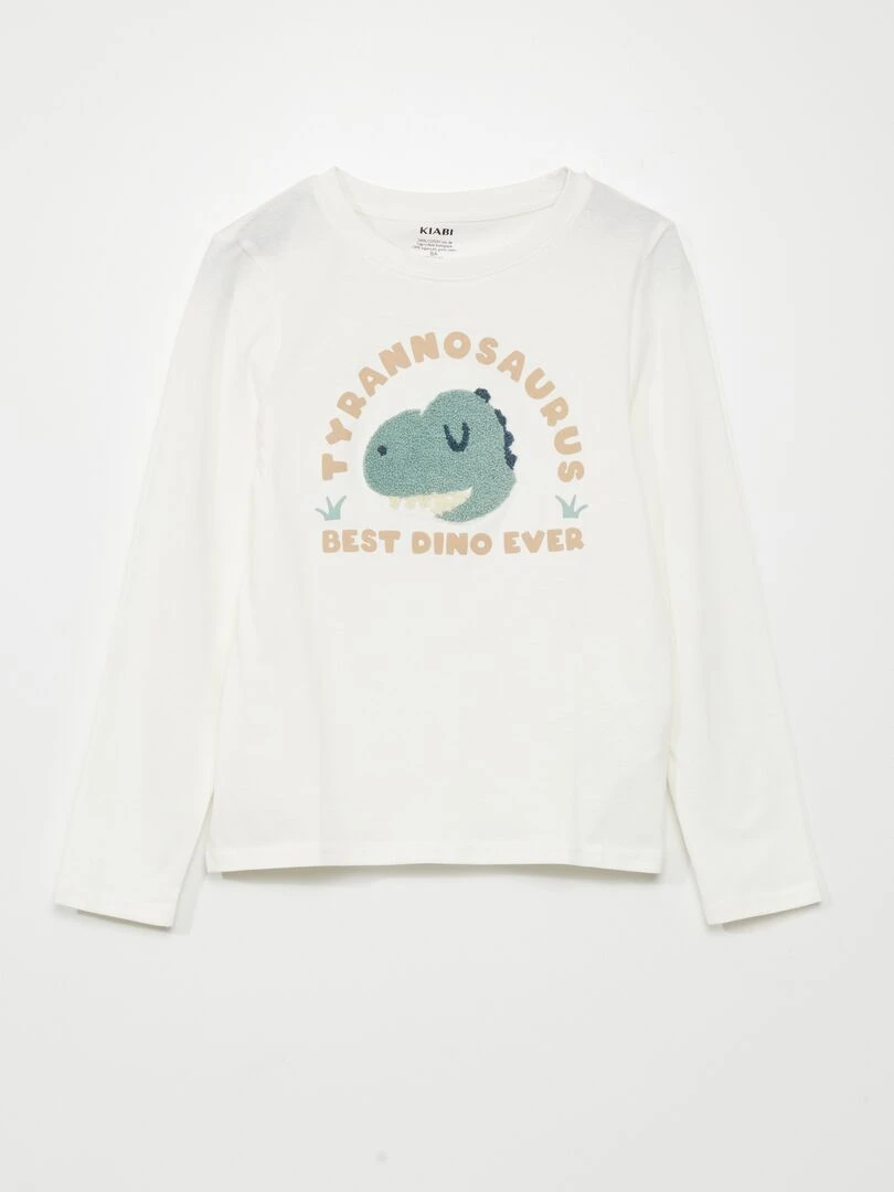 T shirt en jersey à manches longues Blanc