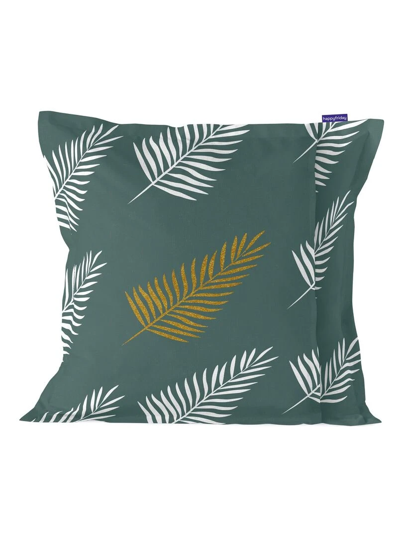 Housse de coussin Foliage mint "Happyfriday" Blanc