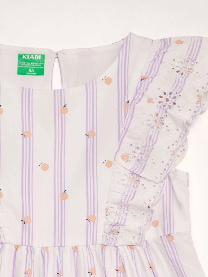 Robe à volants   Blanc/violet