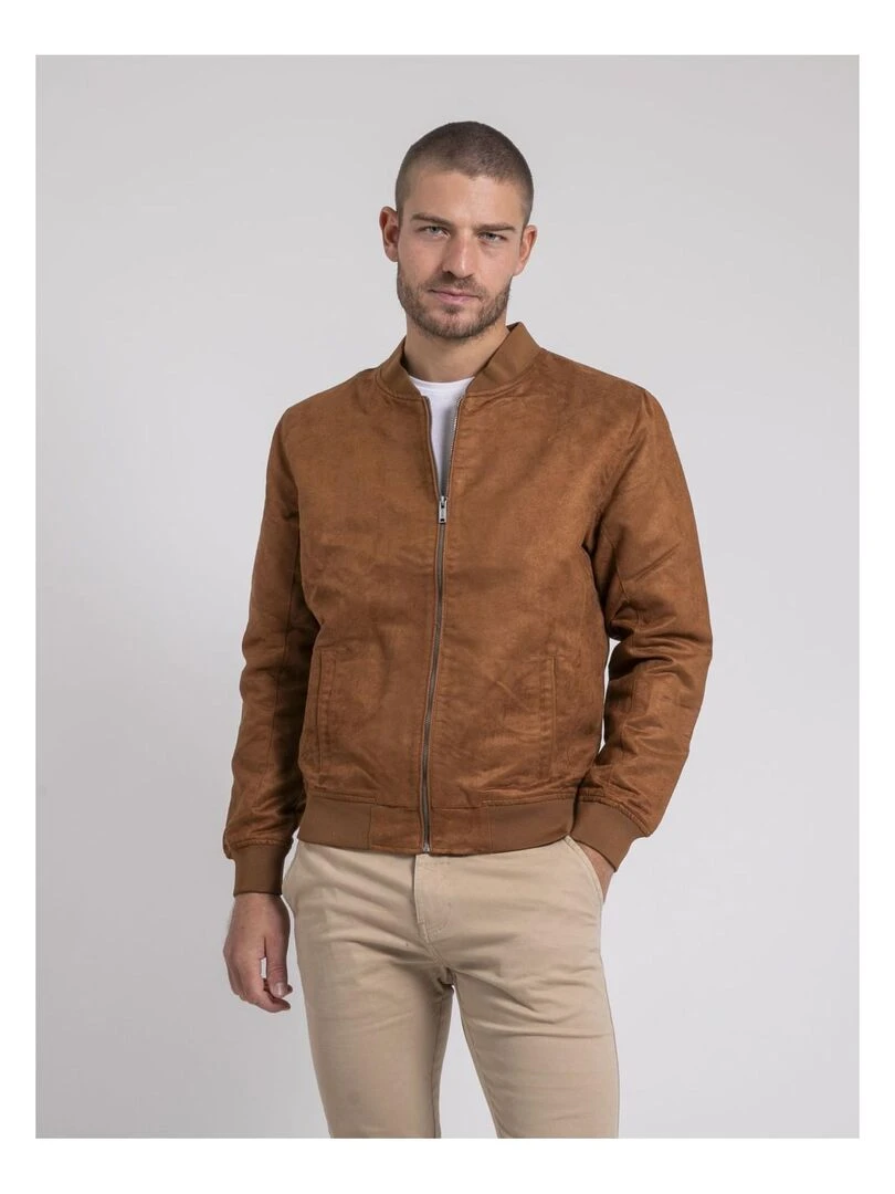 Blouson teddy suédine ZEGAN Marron