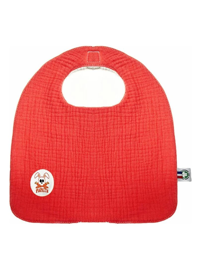 Bavoir en Coton Bio Fraise Rouge