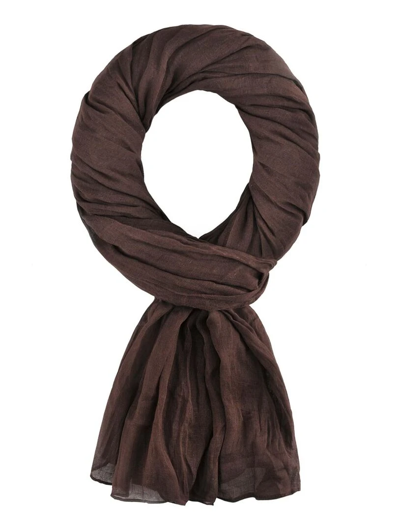 Chèche coton Uni Marron chocolat