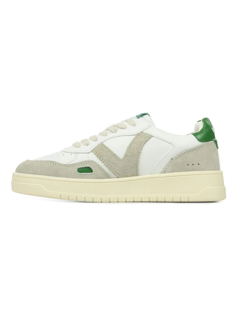 Baskets Victoria Seul Retro Efecto Piel & Serra   Blanc