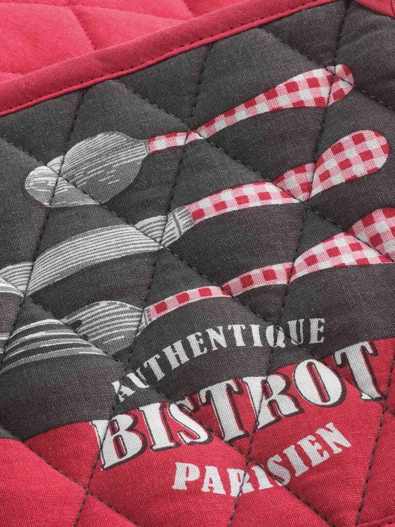 Gant et manique de cuisine Bistrot parisien Rouge