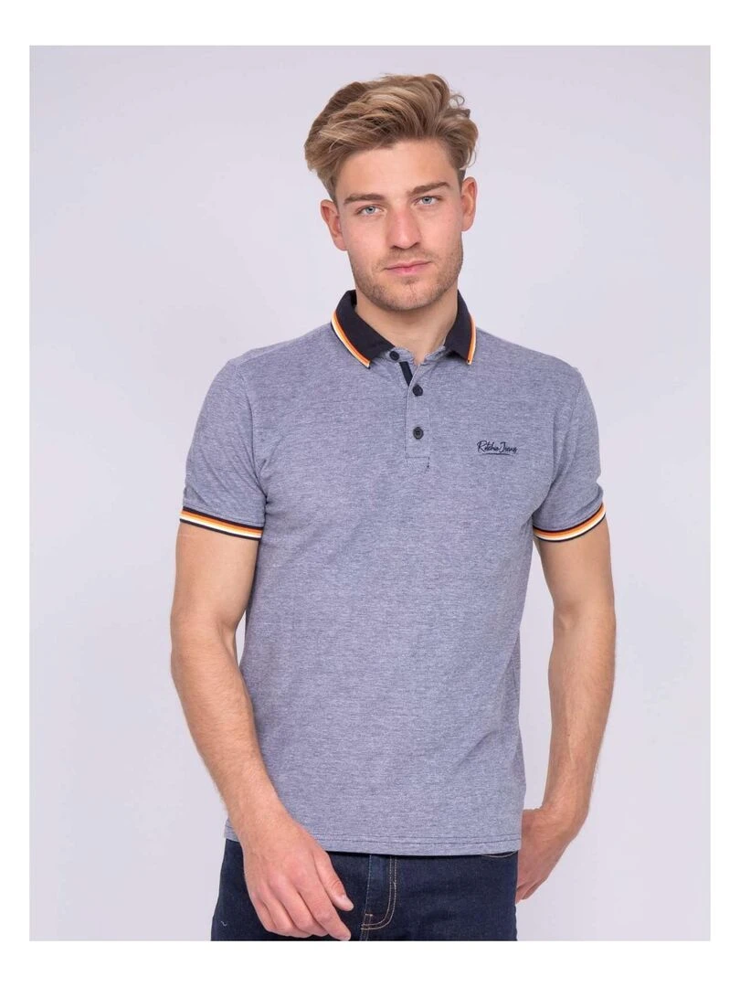 Polo pur coton PAMBO Bleu Orange