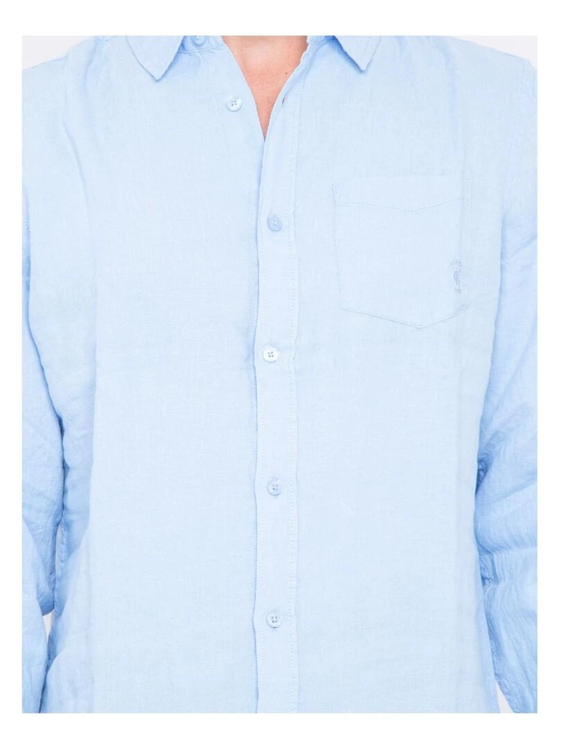 Chemise manches longues pur lin DALAMO   Bleu ciel