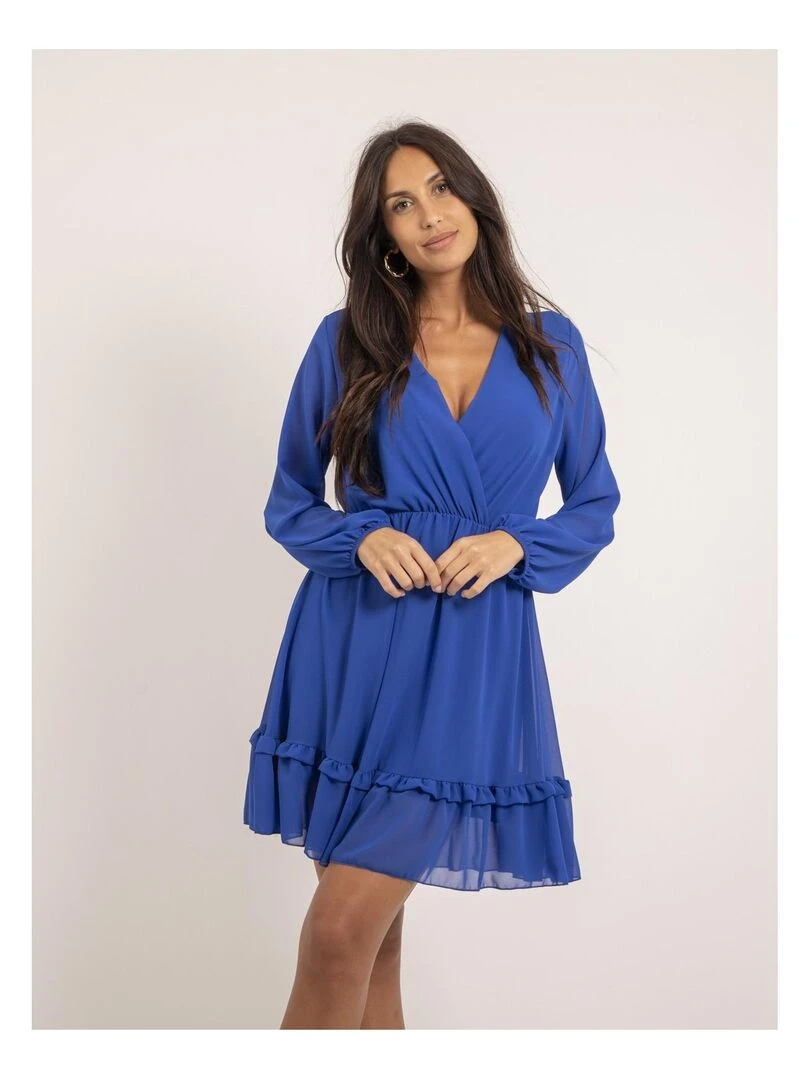 Robe courte IOLANDE Bleu roi