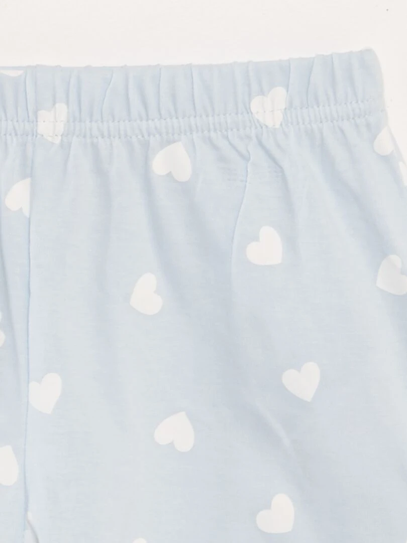 Ensemble de pyjama : T shirt + short   2 pièces   Bleu clair