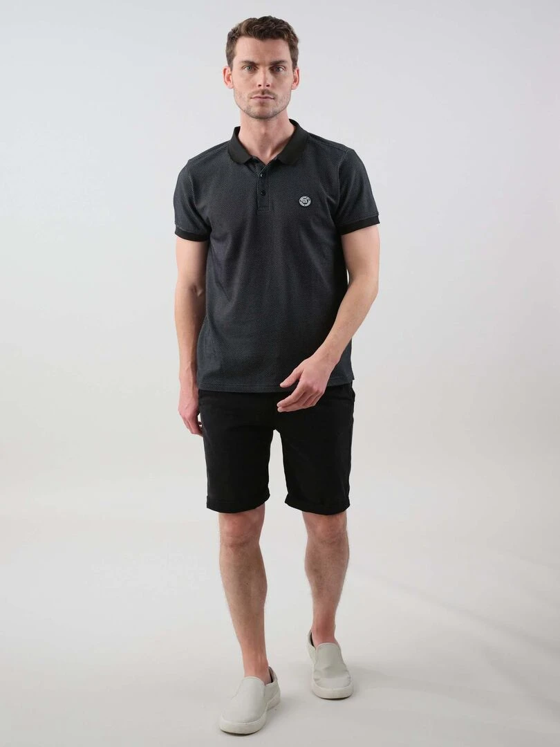 Polo en coton pour homme 'Deeluxe' Noir