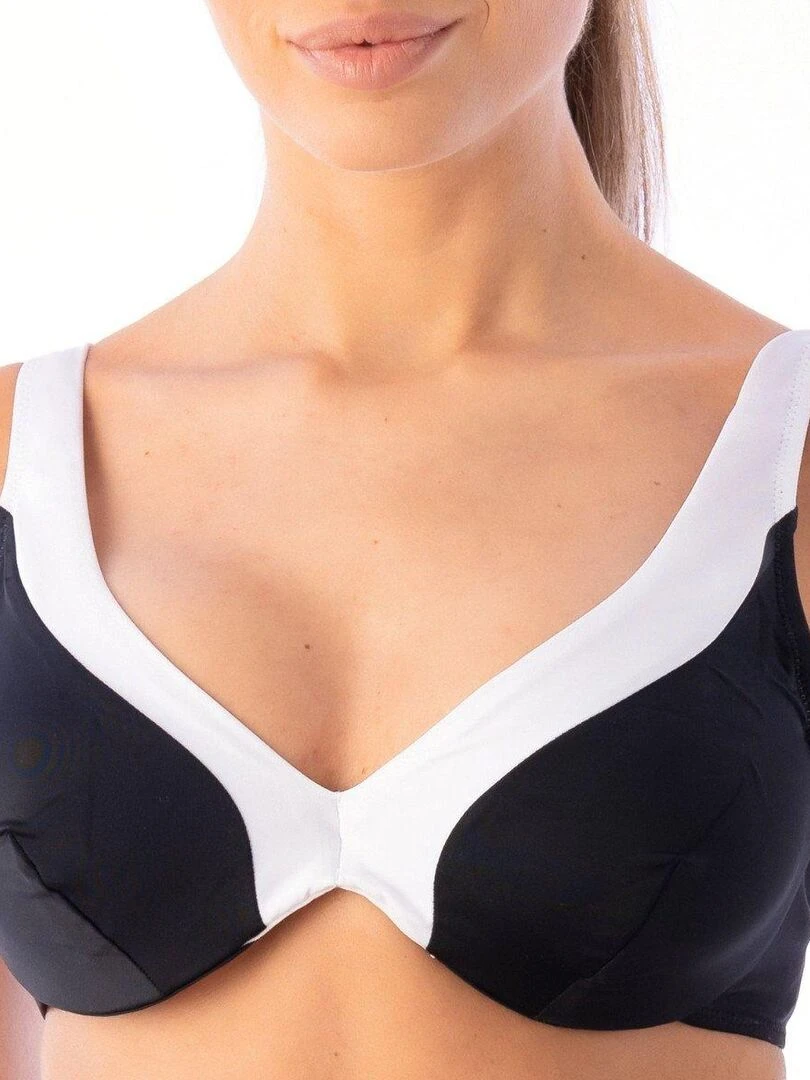 Haut de maillot de bain plongeant Mariana Noir