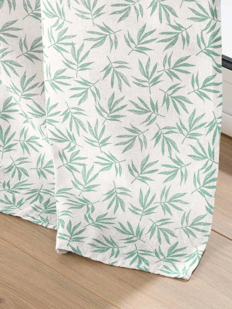 Rideau imprimé feuillage   Vert