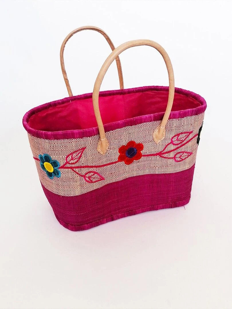 Panier Namakia MM Fuchsia avec pochon Rose