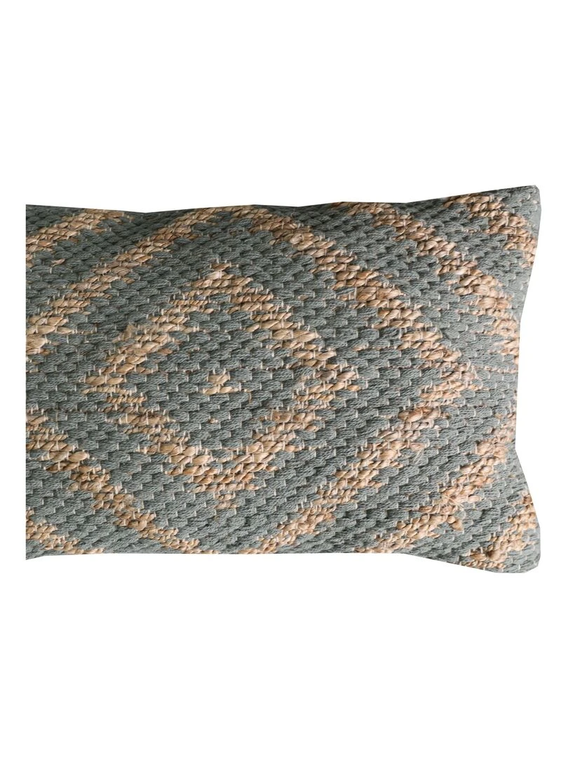 Coussin en coton et jute 'Deko&co' Kaki