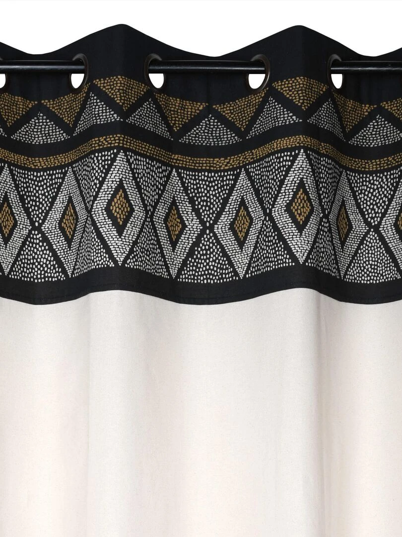Rideau d'ameublement esprit ethnique gris anthracite