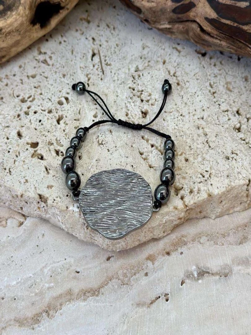 Bracelet joie en hématite Gris