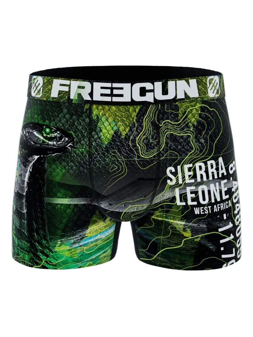 Lot de 3 boxers garçon en polyester recyclé Animail Savage Freegun   Bleu