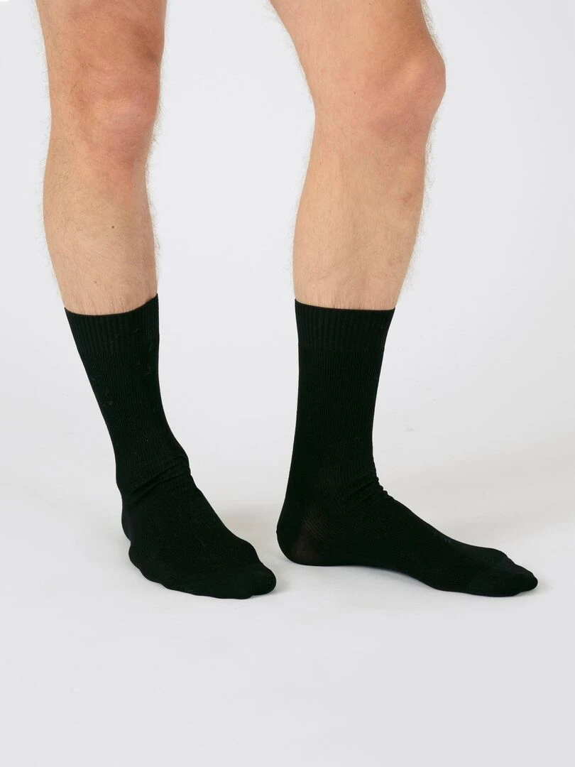 Chaussettes à base de fil d Écosse mélangé Damart Noir