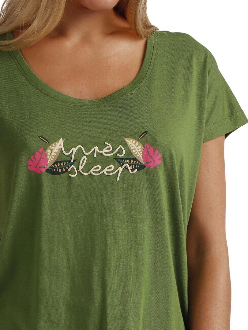Pyjama pantalon palazzo t shirt Apres Sleep   Vert