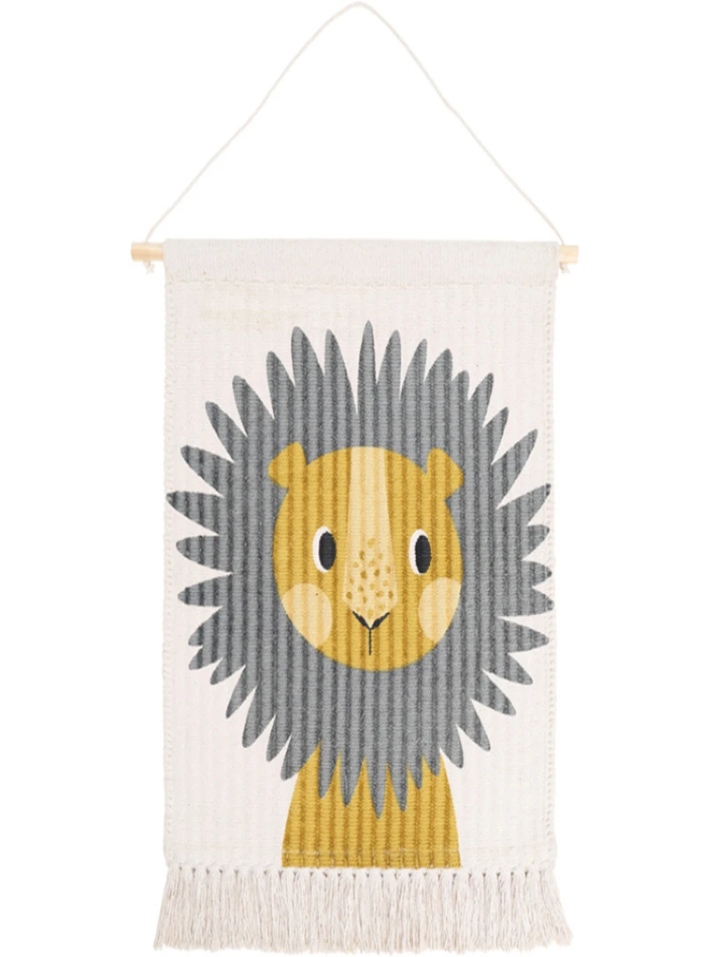 Tenture murale lion Jaggo Jaune