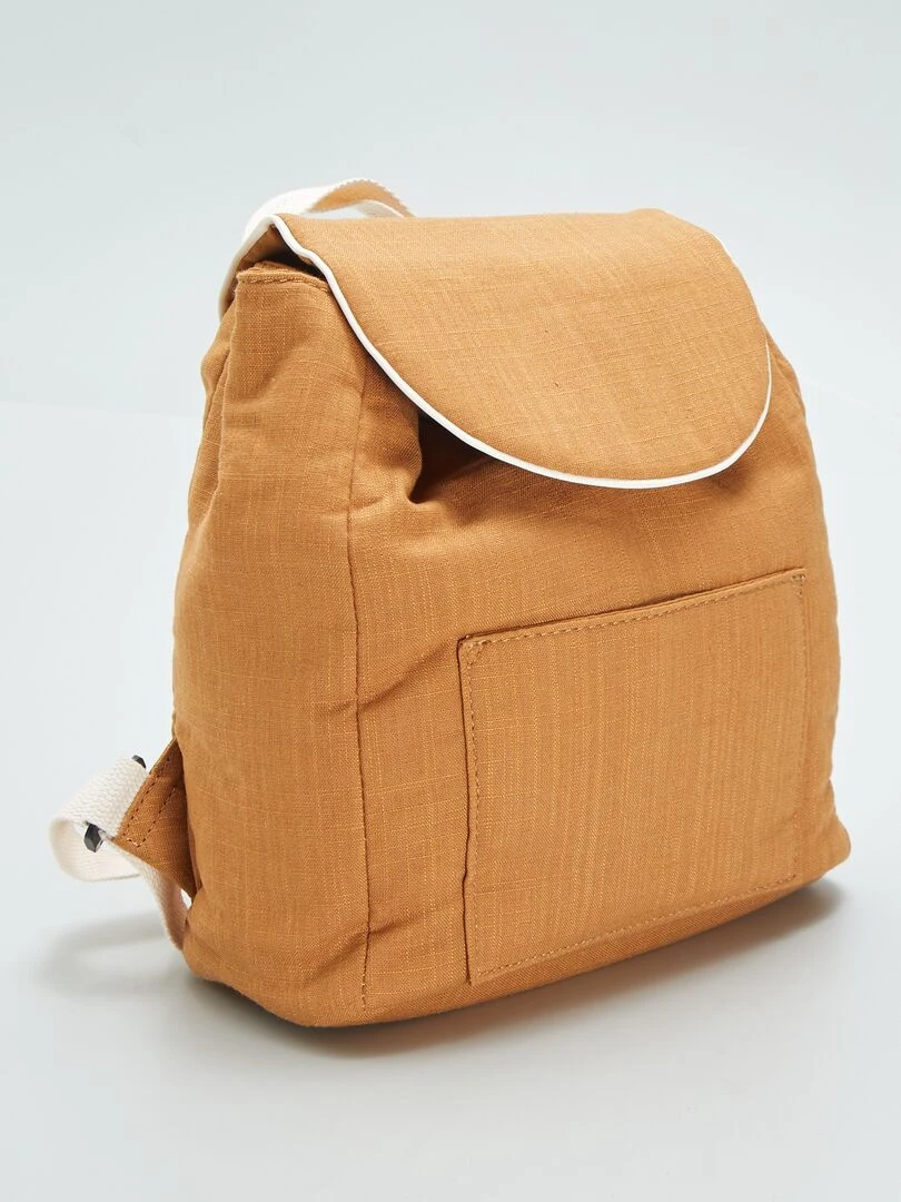 Sac à dos en lin mélangé Jaune