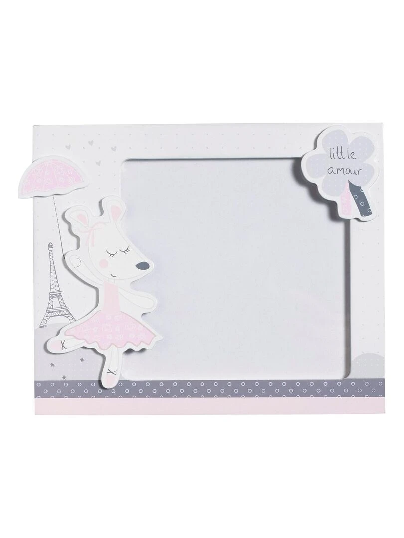 Set de 2 cadres photos enfant en bois en bois gris SAUTHON Gris