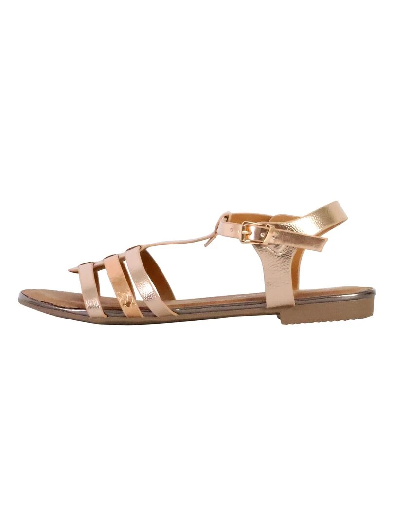 Sandales Plates à Bride The Divine Factory Beige
