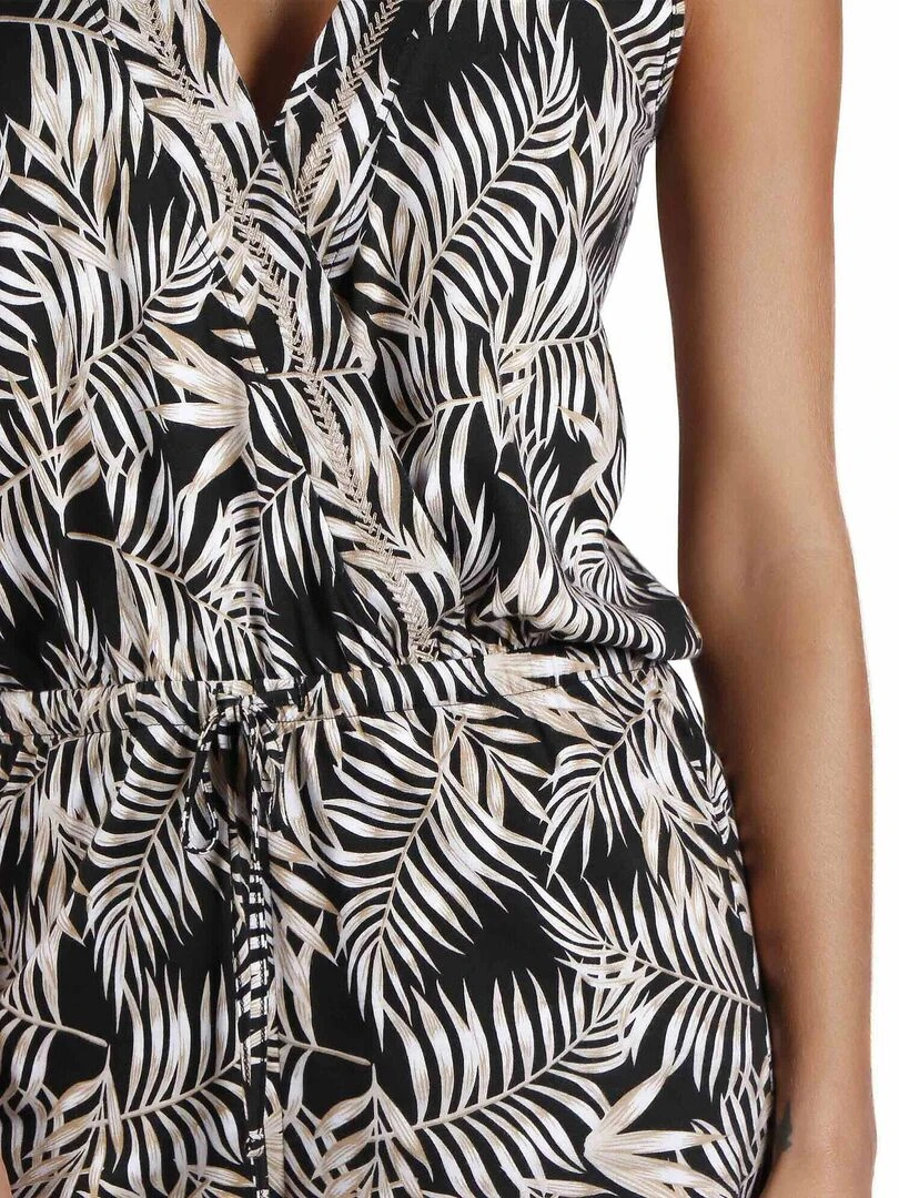 Combishort estival Ethnic Leaves   Noir