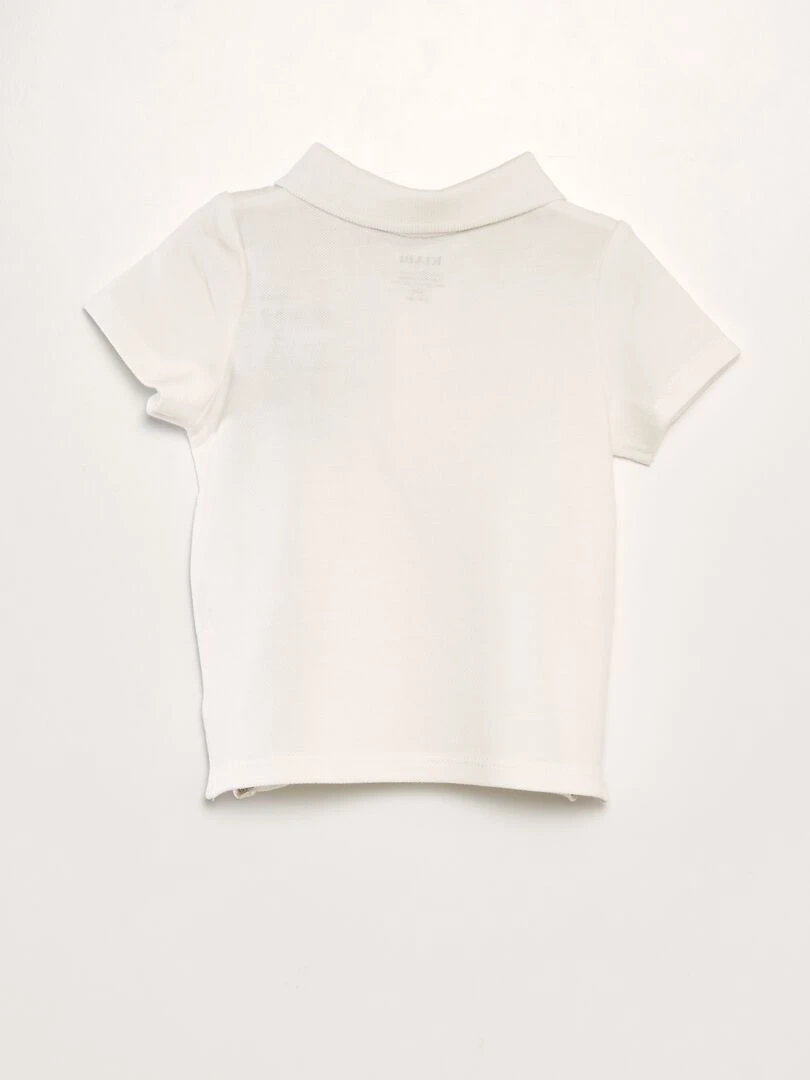 Polo en piqué de coton 'palmier'   Blanc