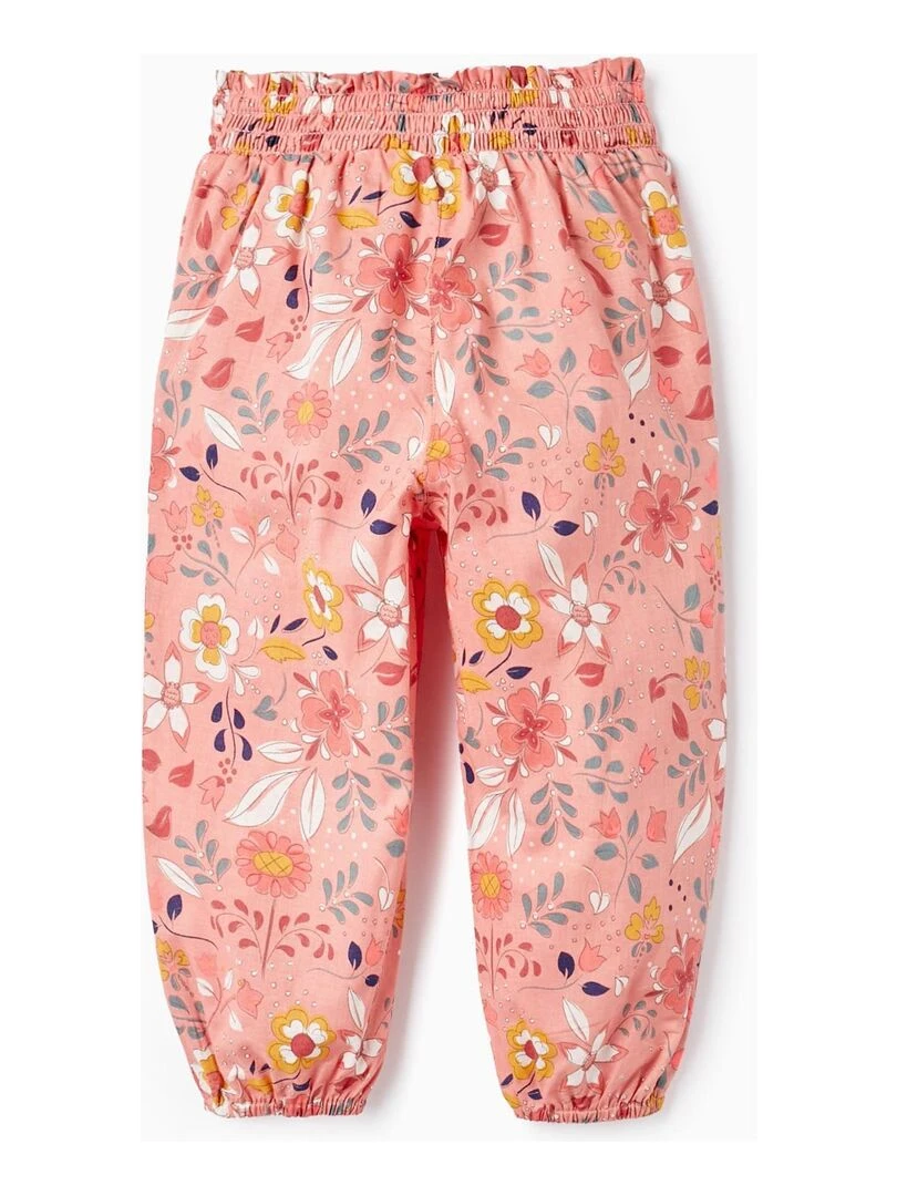 Pantalon avec Motif Floral pour Bébé Fille Orange clair