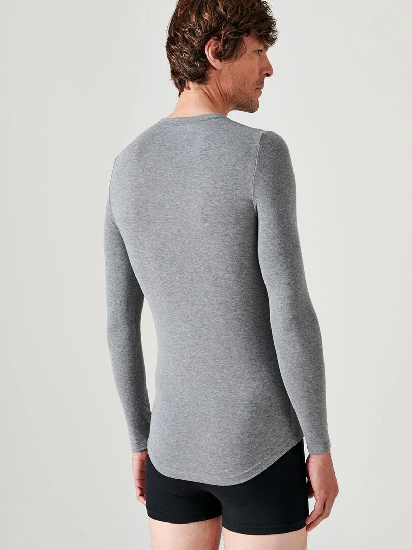 T shirt manches longues Thermolactyl Sensitive   Damart   Gris chiné