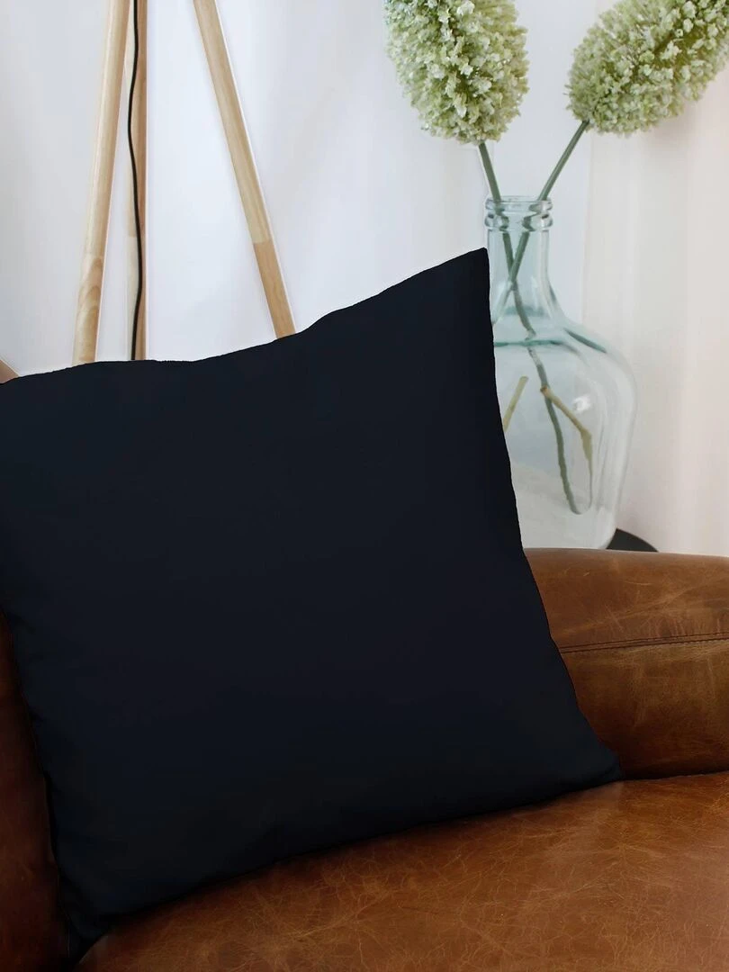 Coussin uni et déhoussable Noir