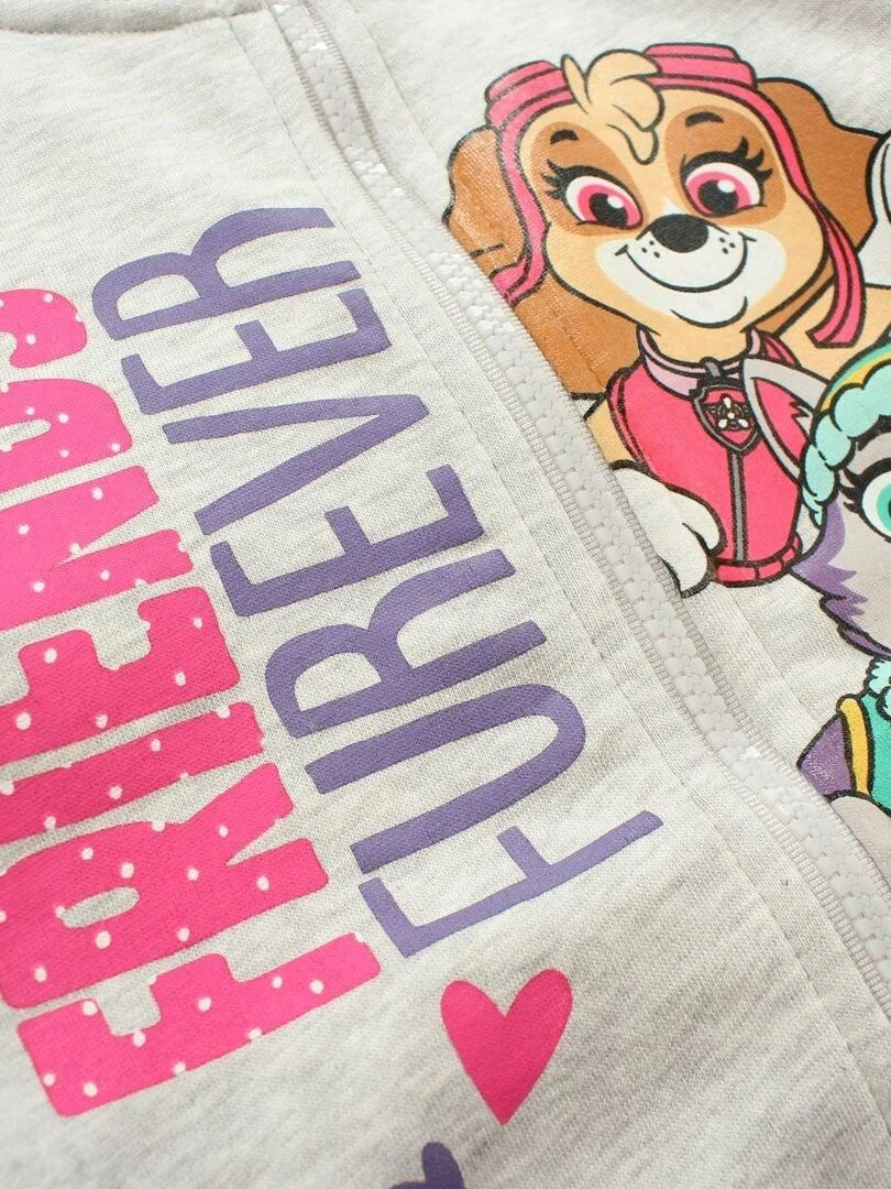 La Pat' Patrouille   Veste fille imprimé La Pat' Patrouille en coton   Gris