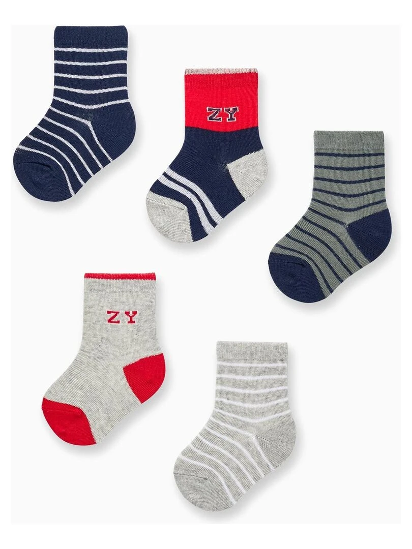 Pack de 5 Paires de Chaussettes Courtes pour Bébé Garçon 'ZY' ROYALS OFF DUTY Multicolore